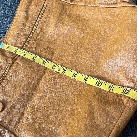 Genuine Leather Camel Shoulder Purse w/ Braided Accent & Silver-Tone Hardware - Picture 14 of 16